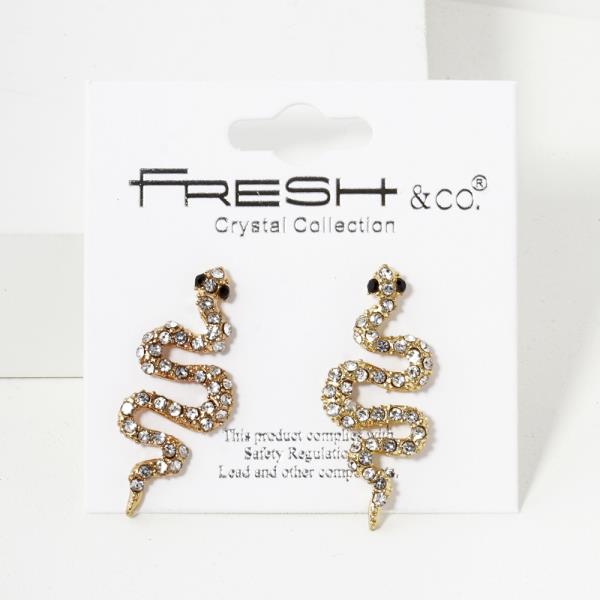 RHINESTONE SNAKE POST EARRING