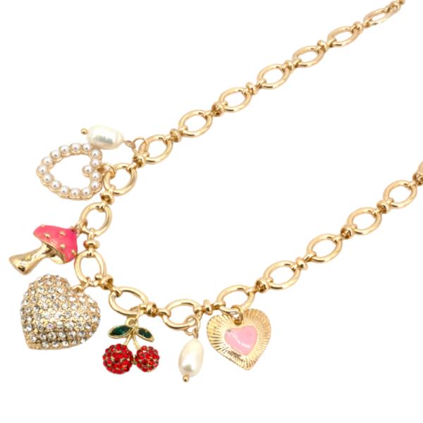 HEART MULTI CHARM NECKLACE