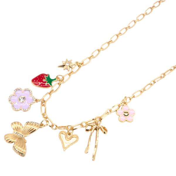 BUTTERFLY MULTI CHARM NECKLACE