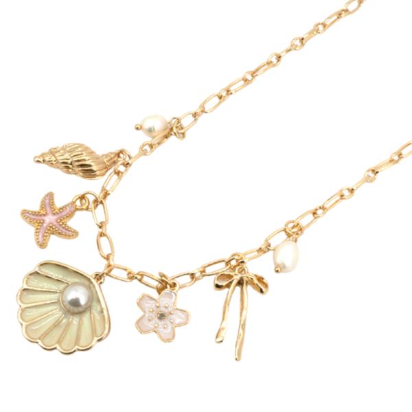 SEASHELL SEA LIFE CHARM NECKLACE