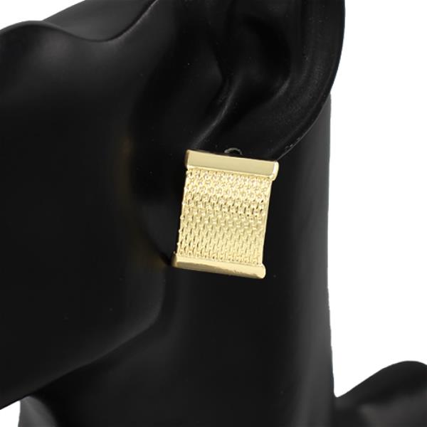 SQUARE TEXTURED METAL EARRING