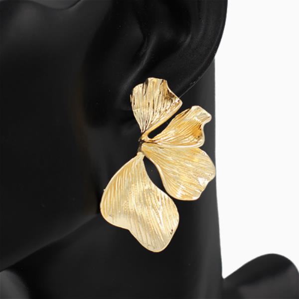 LEAF FLOWER METAL EARRING