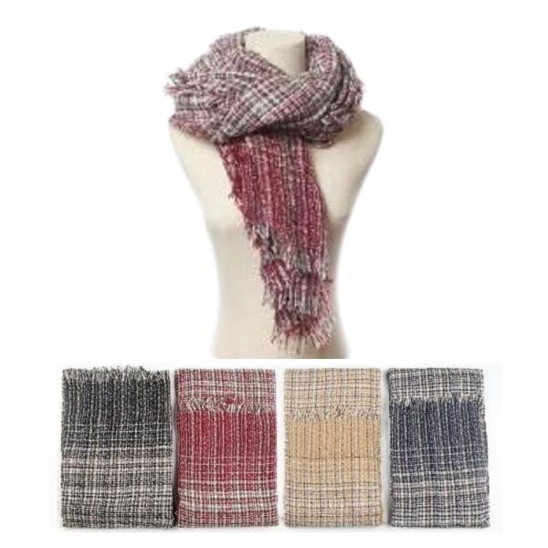 (ONLINE ONLY) SMALL PATTERN PLAID BLANKET SCARF (12 UNITS)