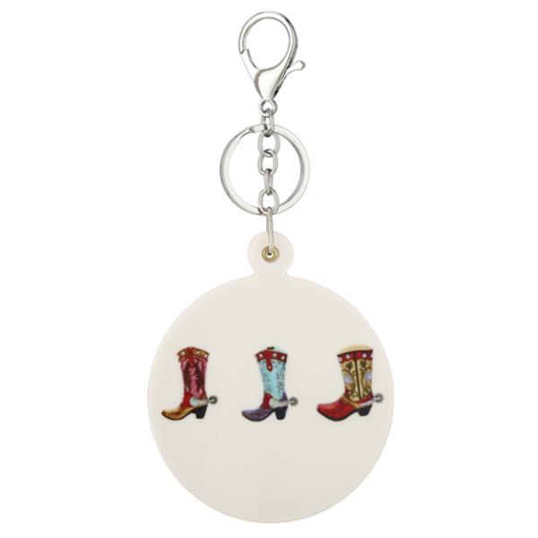 WESTERN BOOTS ROUND KEYCHAIN