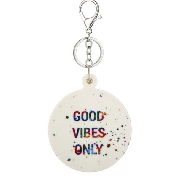 GOOD VIBES ONLY ROUND KEYCHAIN