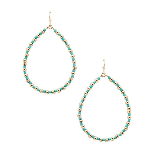 TEARDROP GLASS BEAD CCB EARRING
