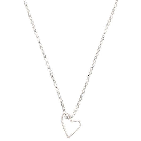 ABSTRACT HEART PENDANT METAL NECKLACE