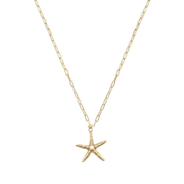 STARFISH PEARL BEAD NECKLACE