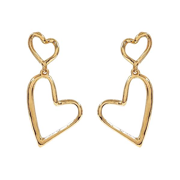 DOUBLE HEART DANGLE EARRING