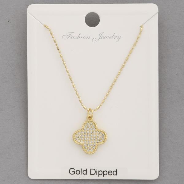 GOLD DIPPED CLOVER PENDANT NECKLACE