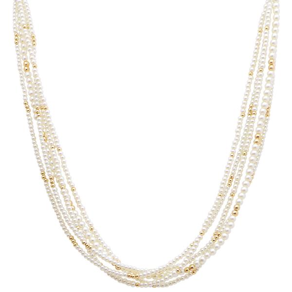 5 ROW PEARL CCB BEAD NECKLACE