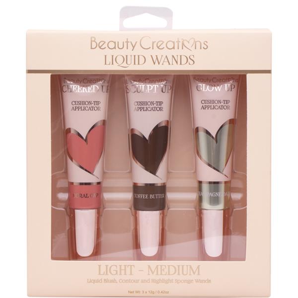 BEAUTY CREATIONS LIQUID BLUSH CONTOUR AND HIGHLIGHT SPONGE WANDS 3PC SET