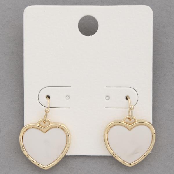 HEART SHAPE METAL DANGLE EARRING