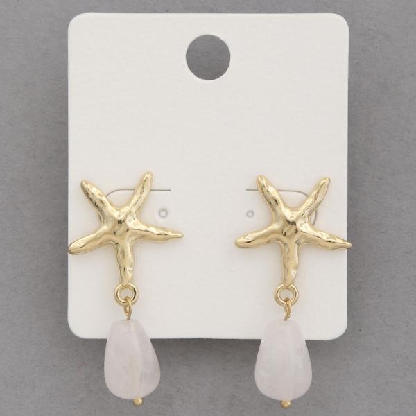 STARFISH BEAD DANGLE EARRING