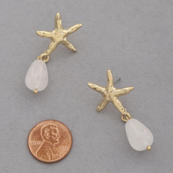 STARFISH BEAD DANGLE EARRING