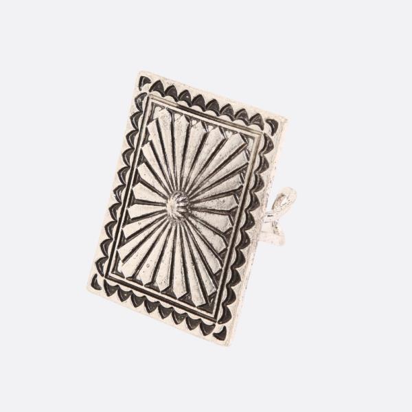 WESTERN STYLE RECTANGLE METAL ADJUSTABLE RING