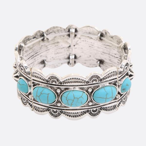 WESTERN STYLE TURQUOISE STRETCH BRACELET