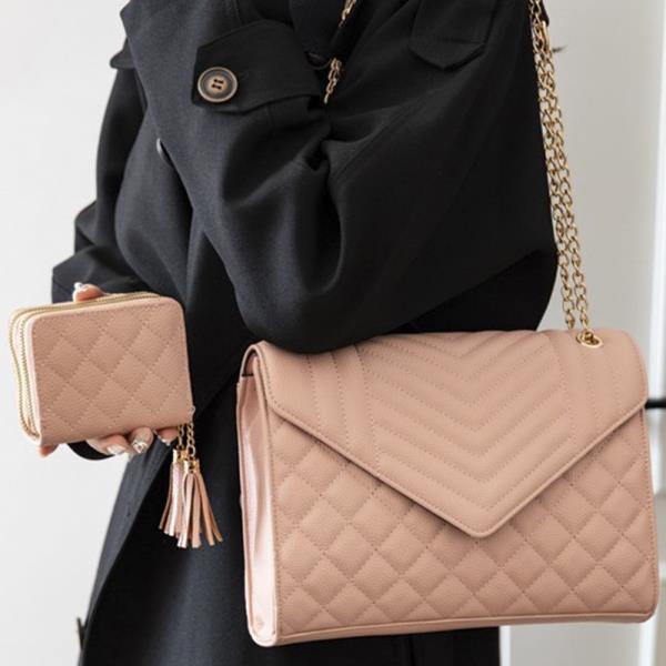 2IN1 QUILTED CROSSBODY BAG W WALLET SET