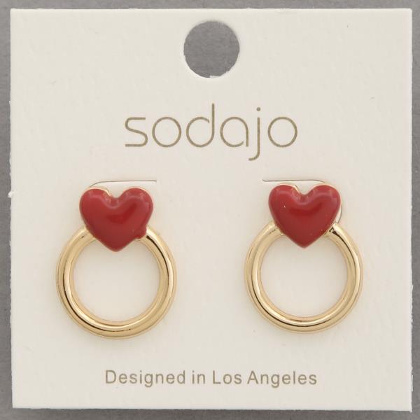 SODAJO HEART SHAPE METAL RING EARRING