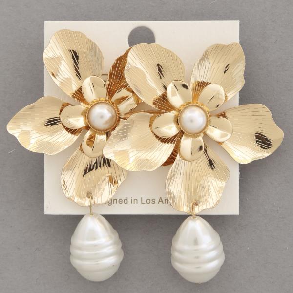 SODAJO FLOWER PEARL BEAD EARRING