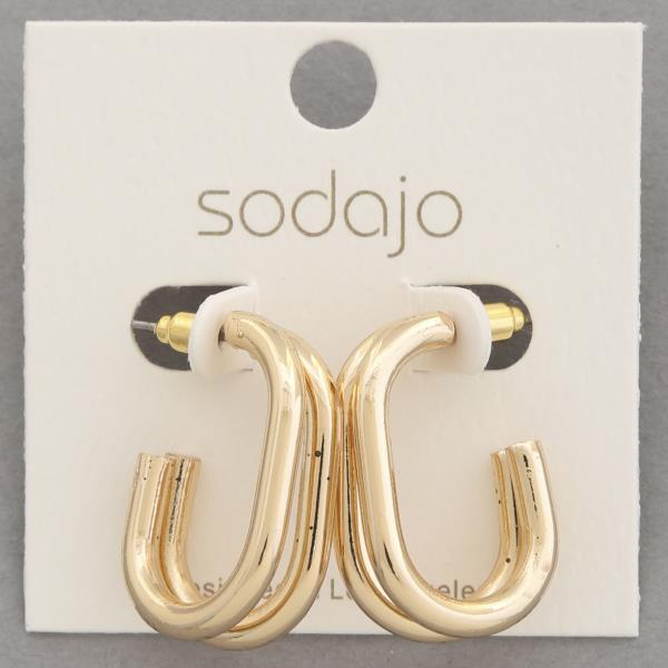 SODAJO OVAL OPEN HOOP EARRING