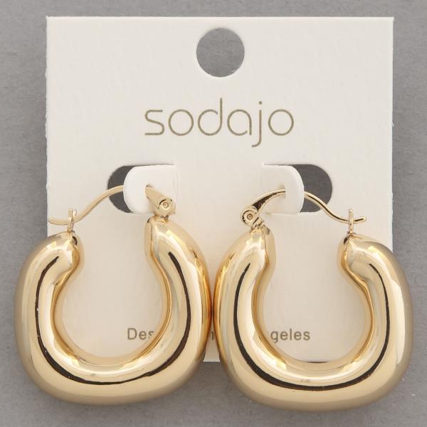 SODAJO SQUARE SHAPE METAL EARRING