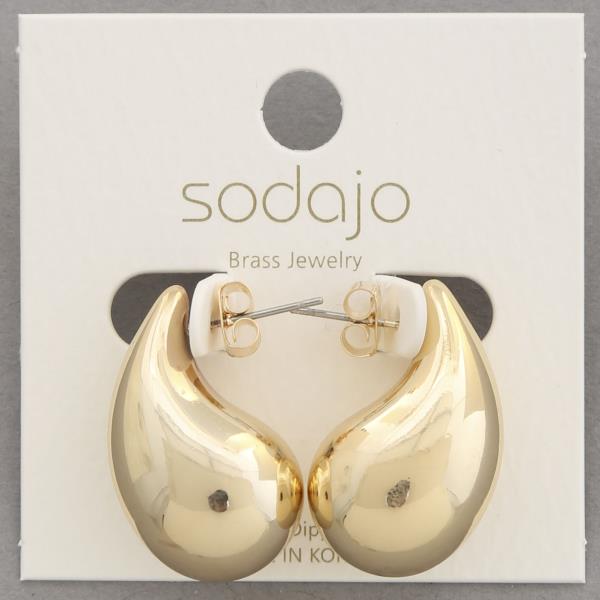 SODAJO TEARDROP DOME METAL EARRING