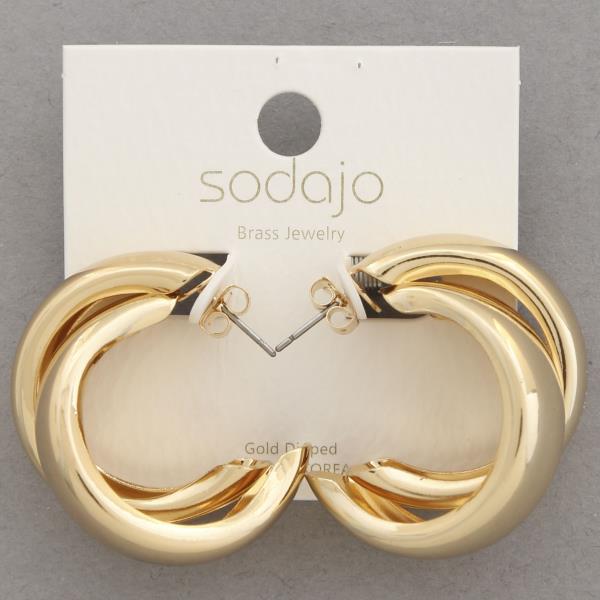 SODAJO DOUBLE HOOP METAL EARRING