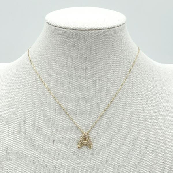 14K GOLD DIPPED TEXTURED INITIAL NECKLACE