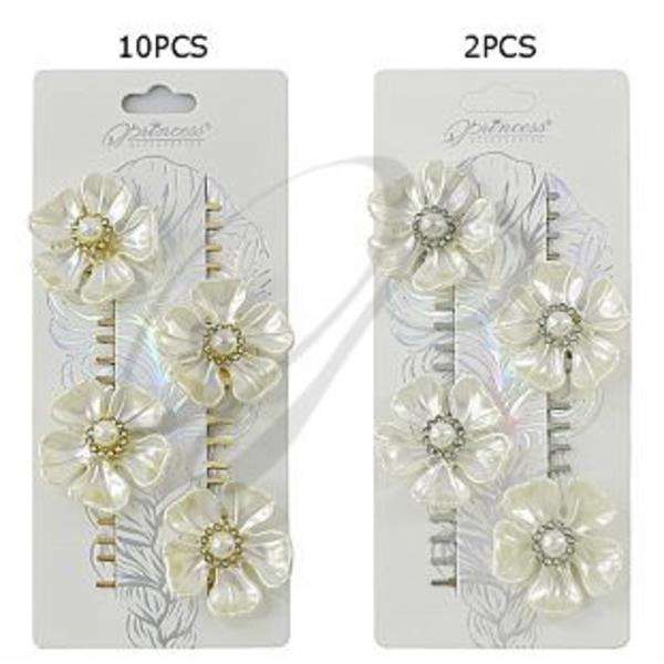 PEARL FLOWER HAIR PIN (12 UNITS)