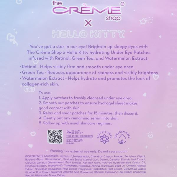 THE CREME SHOP X HELLO KITTY DEPUFFING HYDROGEL UNDER EYE PATCHES (6 UNITS)