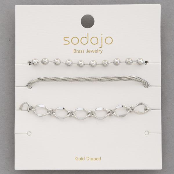 SODAJO ASSORTED GOLD DIPPED METAL BRACELET SET