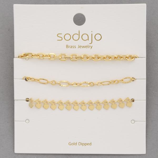 SODAJO ASSORTED GOLD DIPPED BRACELET SET