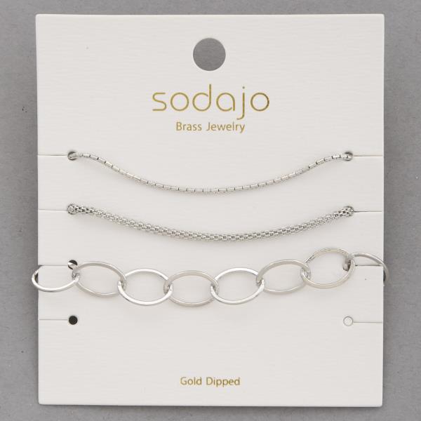 SODAJO OVAL LINK ASSORTED GOLD DIPPED BRACELET