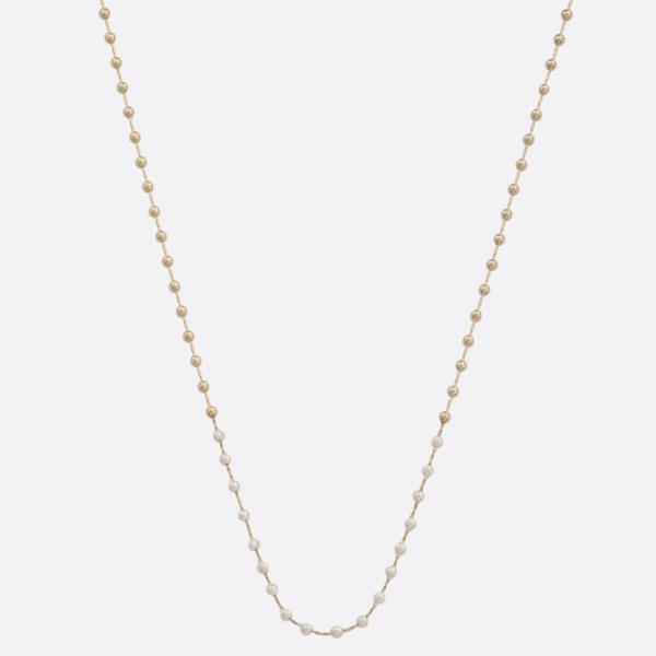 SODAJO PEARL BEAD LINK GOLD DIPPED NECKLACE