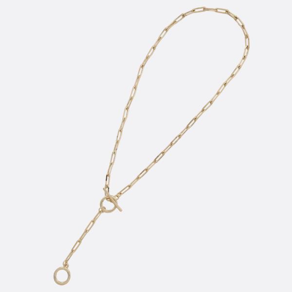 SODAJO TOGGLE CLASP OVAL LINK GOLD DIPPED NECKLACE