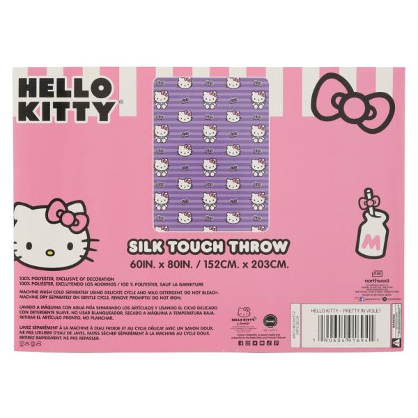 (ONLINE ONLY) SILK TOUCH HELLO KITTY PRETTY IN VIOLET THROW BLANKET