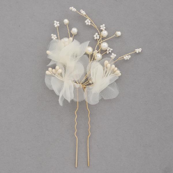 FLOWER PEARL BEAD HAIR PIN