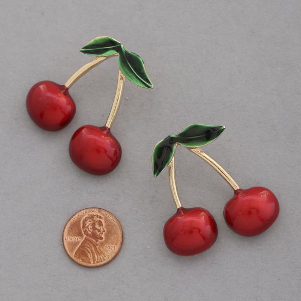 CHERRY METAL EARRING