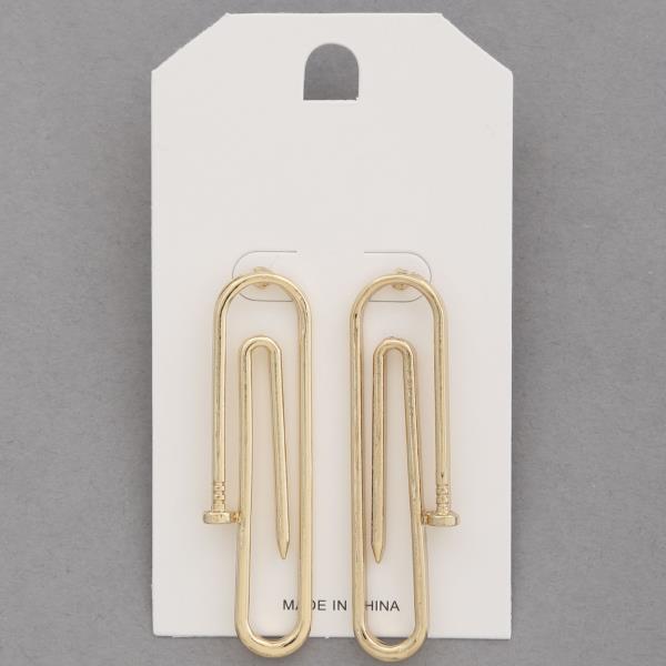 NAIL SHAPE METAL EARRING