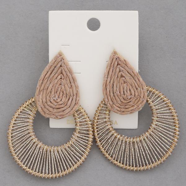 TEARDROP LINED CIRCLE EARRING