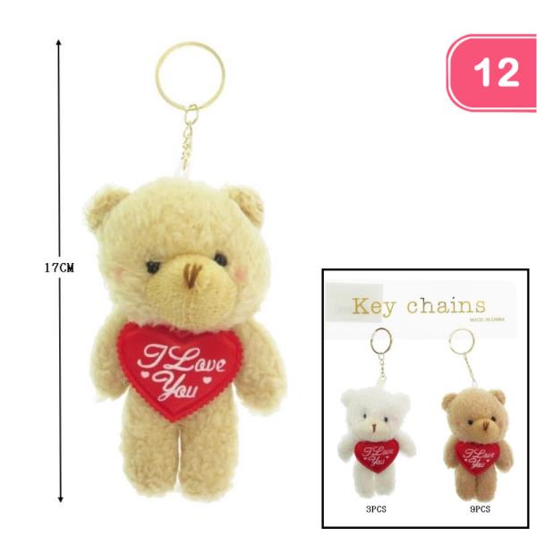 VALENTINE`S DAY BAER HEART KEYCHAIN (12 UNITS)