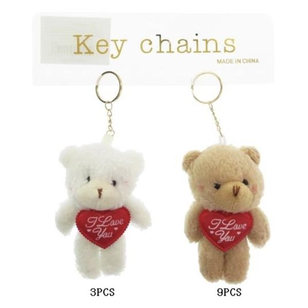 VALENTINE`S DAY BAER HEART KEYCHAIN (12 UNITS)