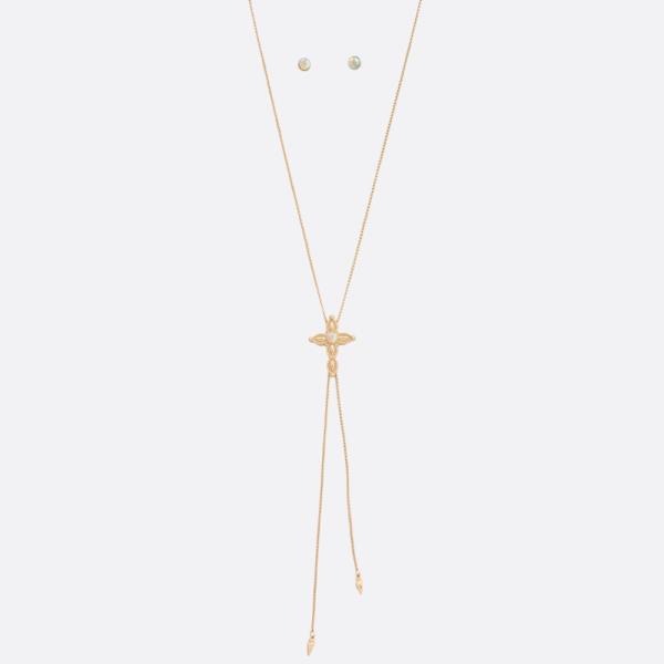 CROSS CHARM Y SHAPE METAL NECKLACE