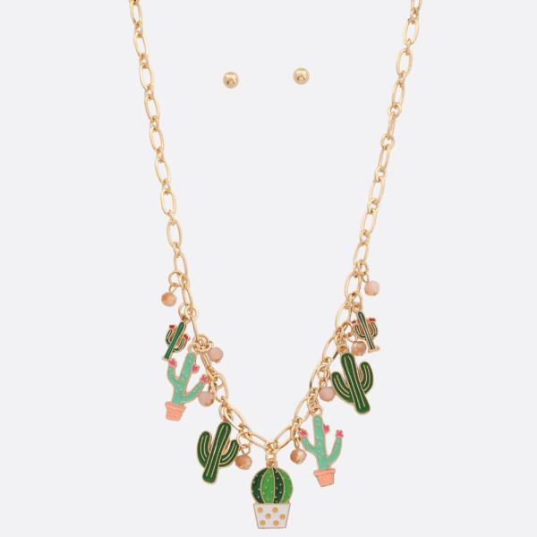 CACTUS MULTI CHARM NECKLACE