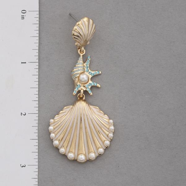 SEASHELL METAL DANGLE EARRING