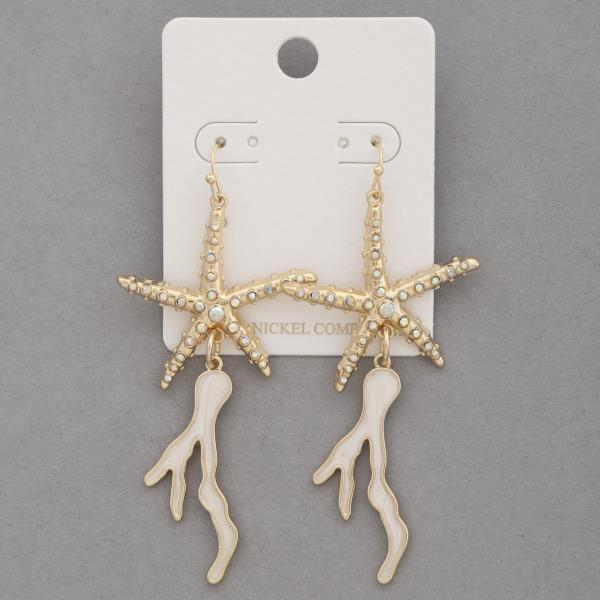 SEASTAR CORAL LINK DANGLE EARRING