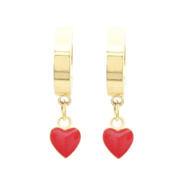 HEART STAINLESS STEEL HUGGIES EARRING