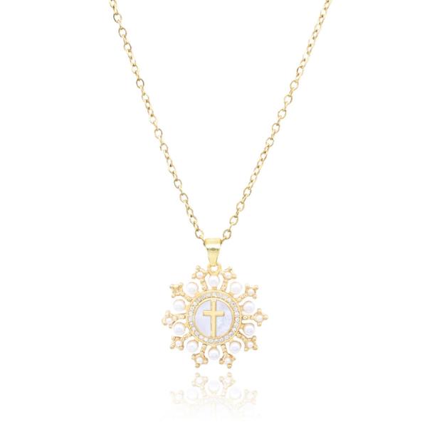 CROSS MOP PENDANT STAINLESS STEEL CHAIN NECKLACE