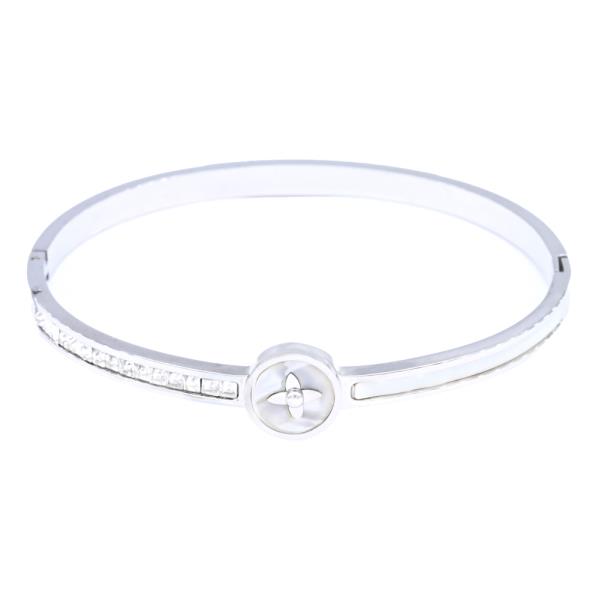 CLOVER STAINLESS STEEL BANGLE BRACELET